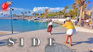 SIDE Antalya 📍 Old Town Walking tour 4K TÜRKIYE Ambient Sound #turkey #side