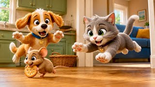 Toby & Milo and the Tiny Mouse 🐭🐶🐱 | Cute Puppy & Cat Cartoon Story | Funny Animal Animation screenshot 5