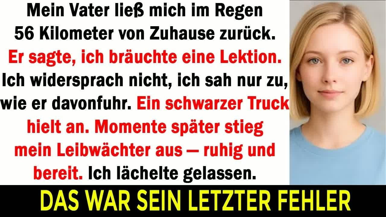 Mein Vater ließ mich im Regen stehen — er ahnte nicht, dass mein Leibwächter auftauchen würde