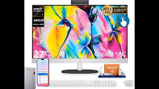 HP 27" All-in-One FHD Touchscreen Desktop Computer, AMD Ryzen AI 7 350(8-Core), 32 GB