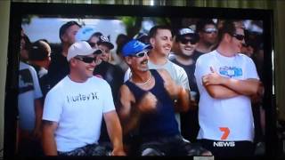 Mike Roycroft BLOWN VAL Summernats Burnout on Channel 7 News