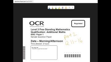 Specimen OCR Additional Maths paper q11 to 16