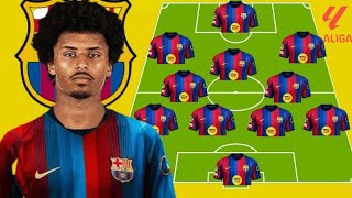 Barcelona Potential 4-2-3-1 Strongest Line up with Karim Adeyemi Under Hansi Flick Season 2026/2027