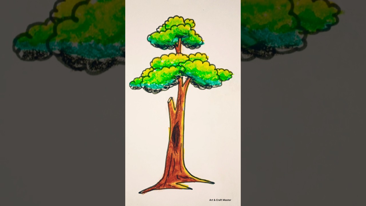 Tree with Oil Pastels 