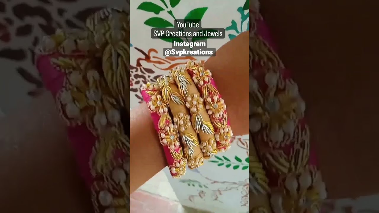 Aari Bangles  - Raw Silk - Hand Embroidered Bangles