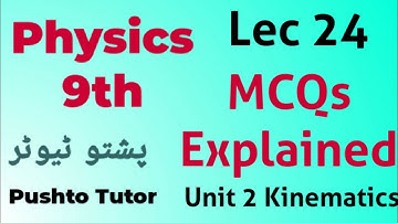Lec 024 MCQs Explained, Unit 2 Kinematics, Class 9 physics, Pushto Tutor