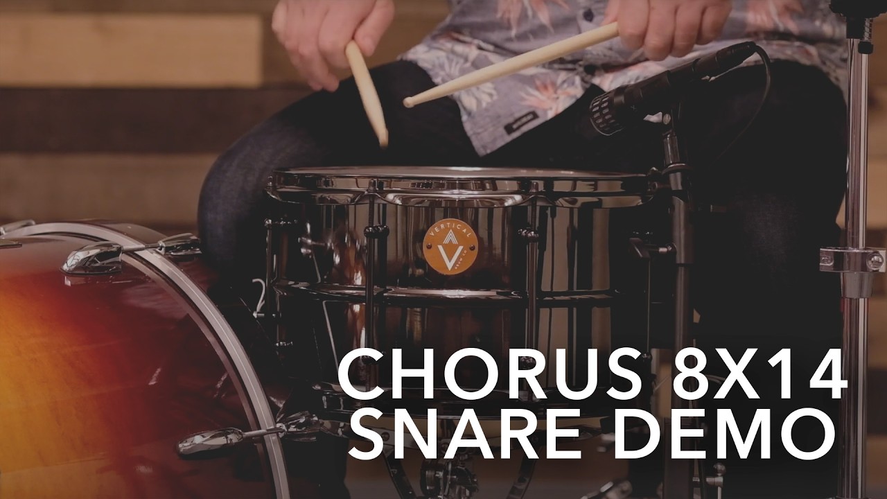 Chorus 8×14 Beaded Black Nickel Brass Snare Drum by Vertical Drum
