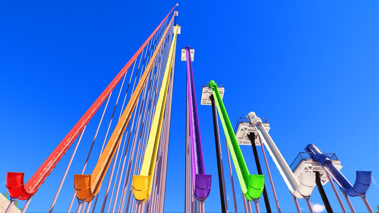 25 vs 1600 FT Trap Door Water Slides – Planet Coaster 2