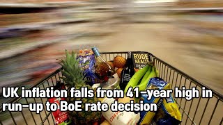 UK inflation falls from 41-year high in run-up to BoE rate decision