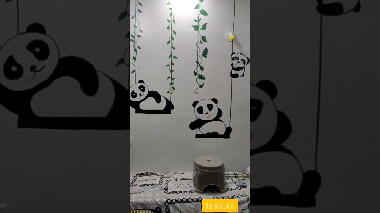 Cute Panda Wall Painting🐼🎨 