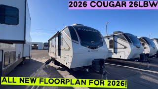 Rear Bathroom Couples RV With Washer & Dryer Prep! 2026 Cougar 26LBW