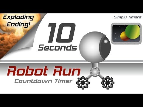 10 sec racing robot countdown timer with exploding ending