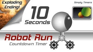 10 sec racing robot countdown timer with exploding ending