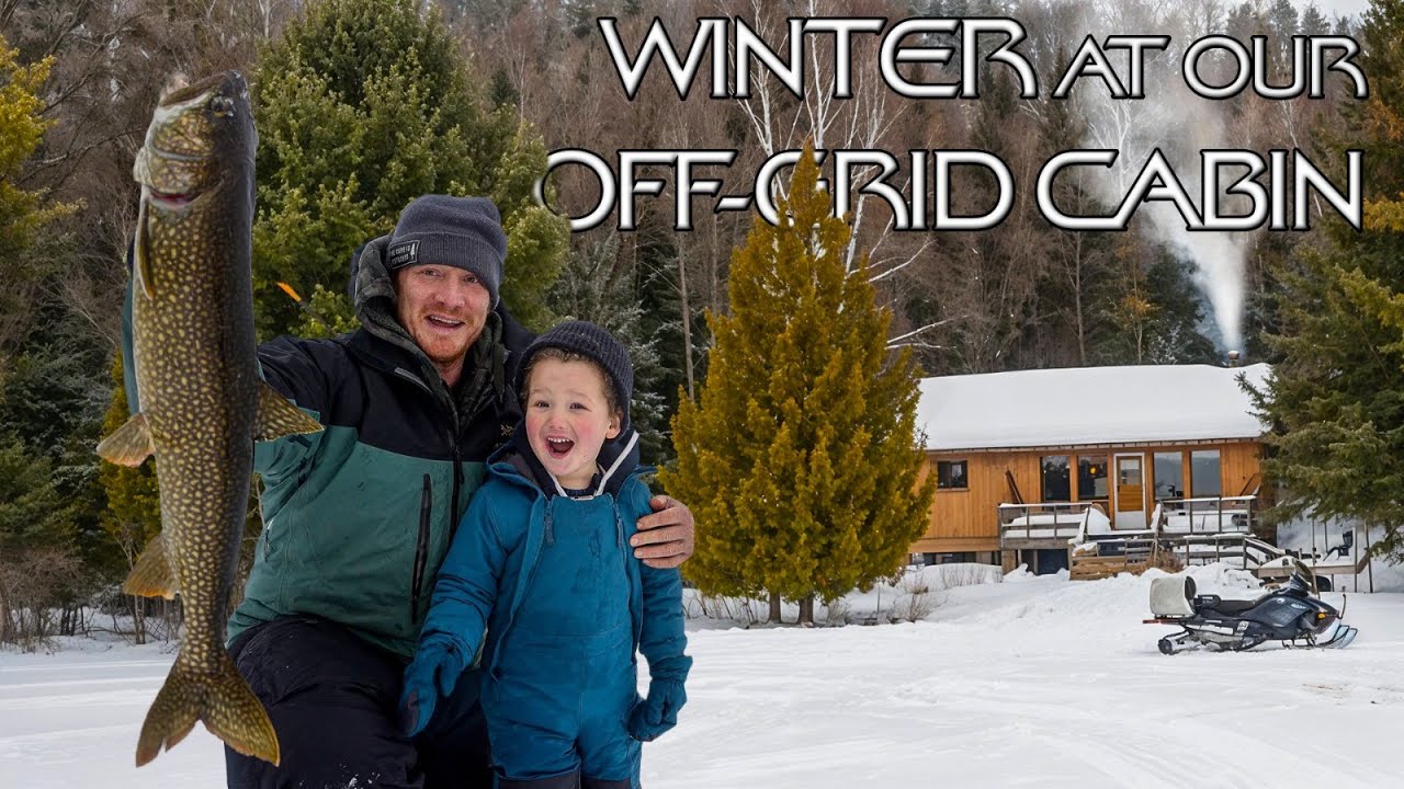 8-Days at our Remote Off-Grid Cabin in the Winter! Snowmobiling, Ice Fishing, Snowshoeing, Exploring