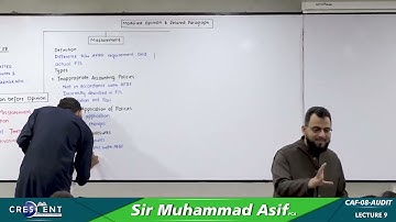 CAF 08 Audit Lecture 9 Sir Asif Online Free | Crescent College | CA Pakistan Platform 