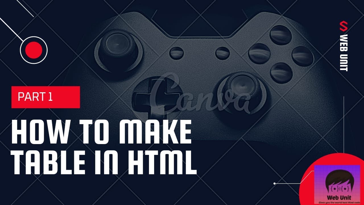 How to make tables with border in HTML [WEB UNIT] - YouTube