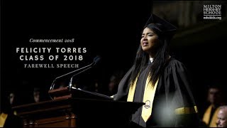 2018 MHS Commencement -  Felicity Torres' Farewell Speech