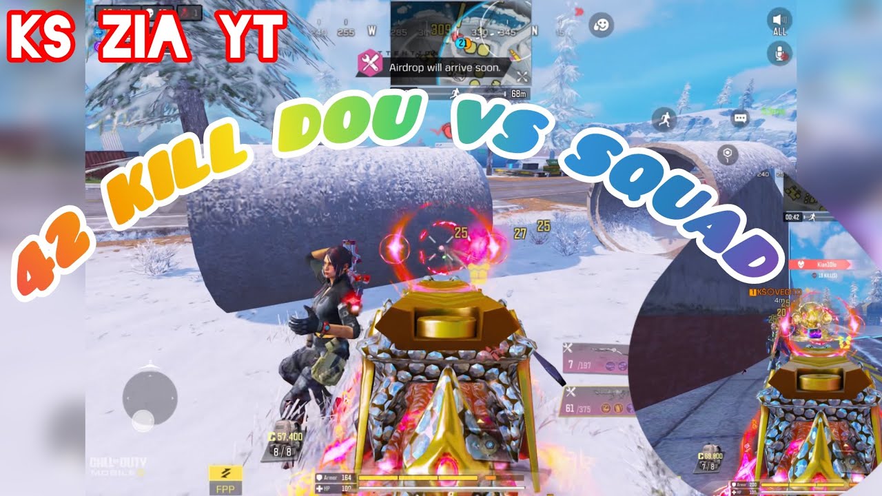 DOU VS SQUAD 42 KILLS 🥰 WITH LEGENDARY HSO &AK 117 in CoD Mobile 