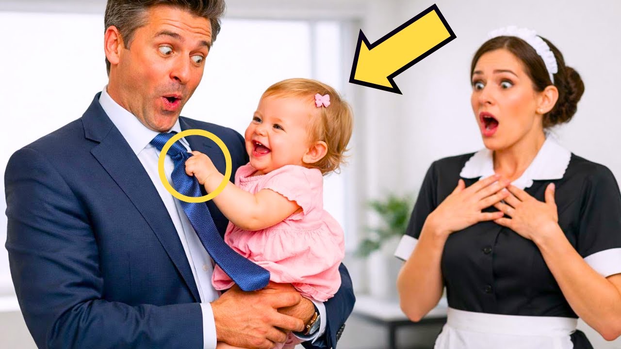 EL BEBÉ DE LA LIMPIADORA JALA LA CORBATA DEL MILLONARIO… Y SU REACCIÓN SHOCKEA A TODOS