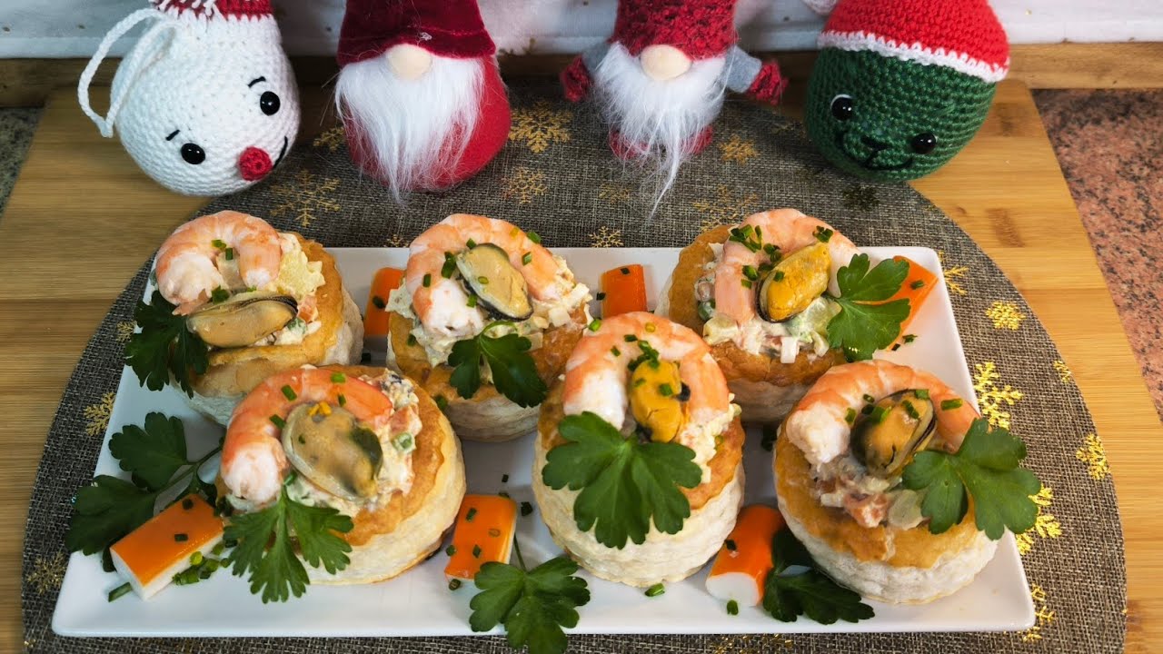 Recetas de Navidad 2025🎄🎄🎄🎄🎄🎄😋😋😋 Volovanes Rellenos de Ensaladilla y Marisco !!!!😋😋😋
