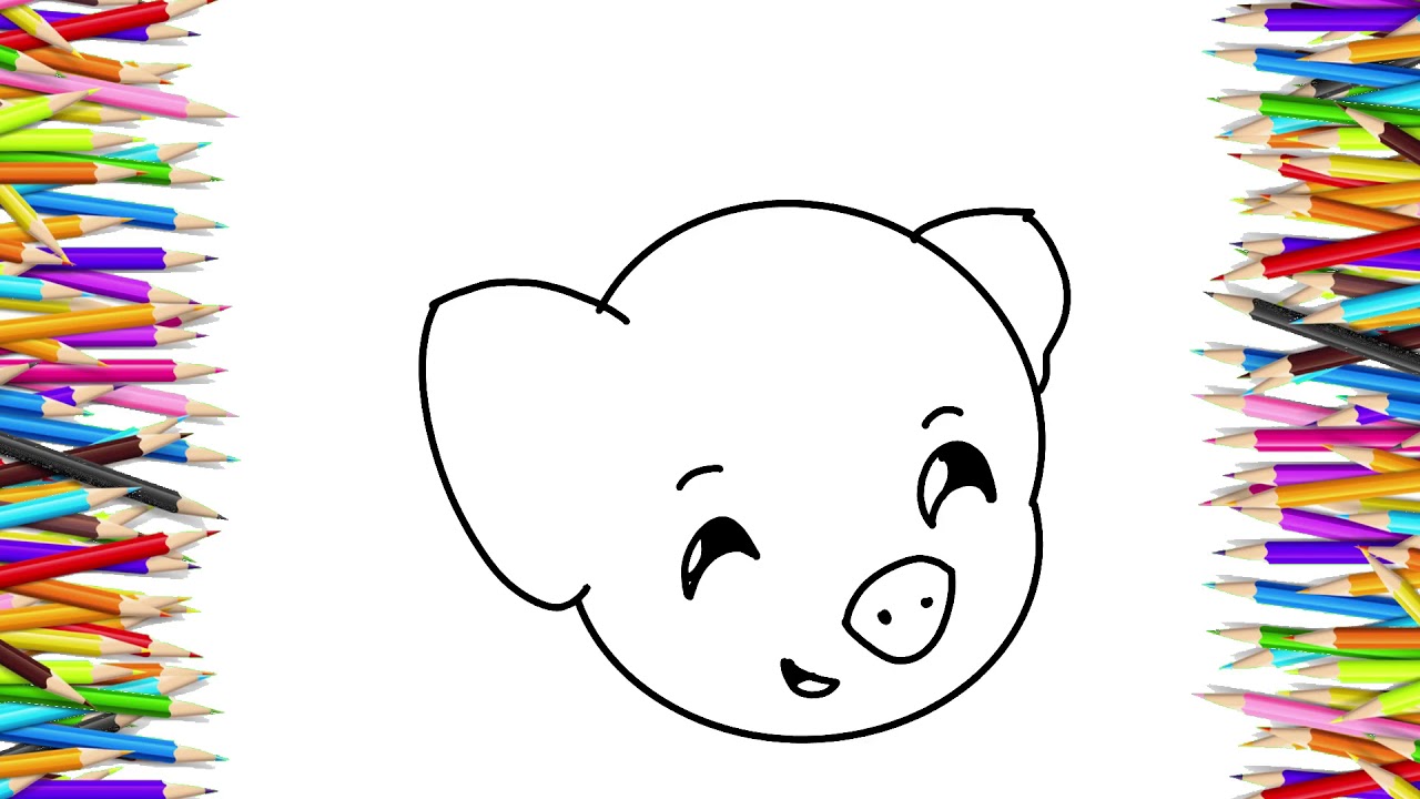 How to draw pig (piggy) step be step easy - YouTube