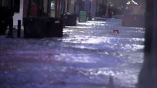 Raw: Water Main Break Floods Downtown Philly