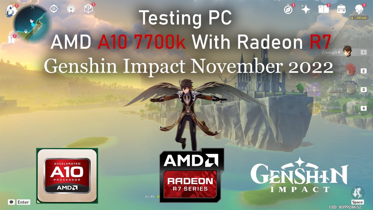 AMD A10 7700k with Radeon R7 | Genshin Impact | RAM 8 GB - VRAM 2 GB ...