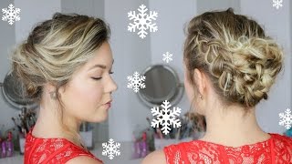 Gorgeous Braided Holiday Updo | NO HEAT
