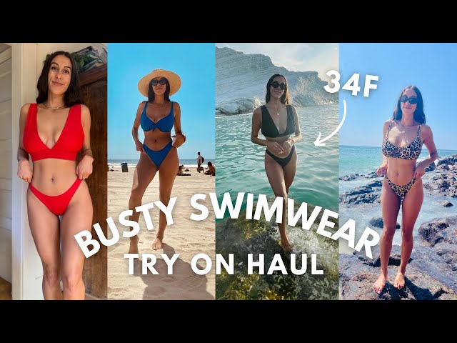 SWIMSUIT TRY ON HAUL FOR LARGE CHESTS  Best Bikini Tops for Bigger & Fuller  Bust 