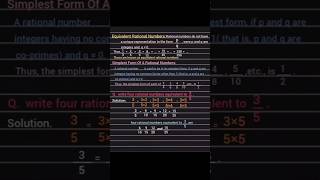 equivalent rational numbers/ simplest form of rational numbers #shortvideo #mathematics