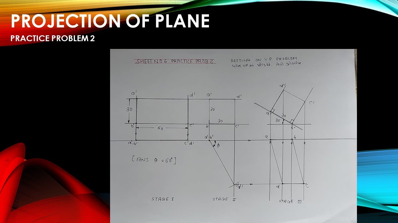 SHEET NO 6 PRACTICE PROBLEM 2 PROJECTION OF PLANE - YouTube