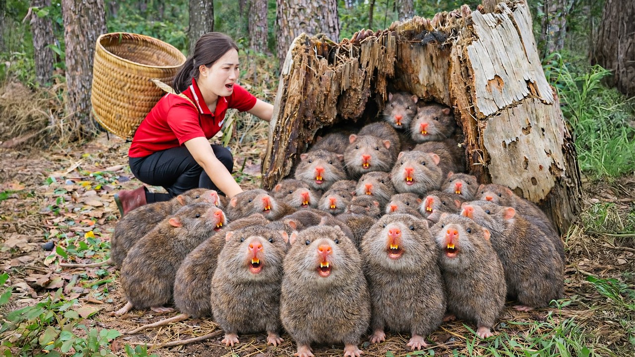 Harvesting +1000 Wild Bamboo Rat to Sell, 199 Days From Newborn to Survivor | Off the Grid