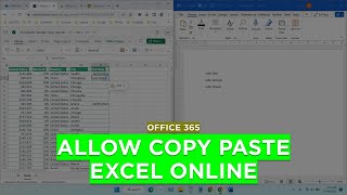 How to Allow Copy Paste in Microsoft Excel Online Office 365