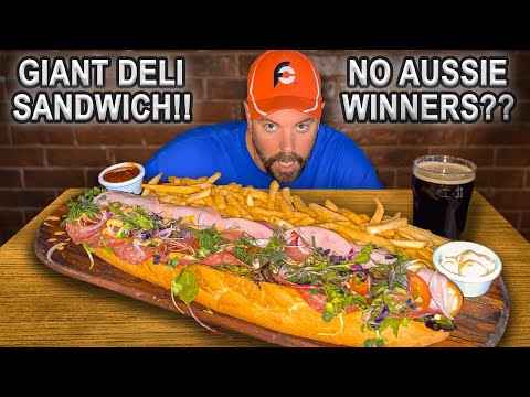 No Australians Had Beaten Seacliff Beach Hotel's Giant 2ft Long Deli Meat Sandwich Challenge
