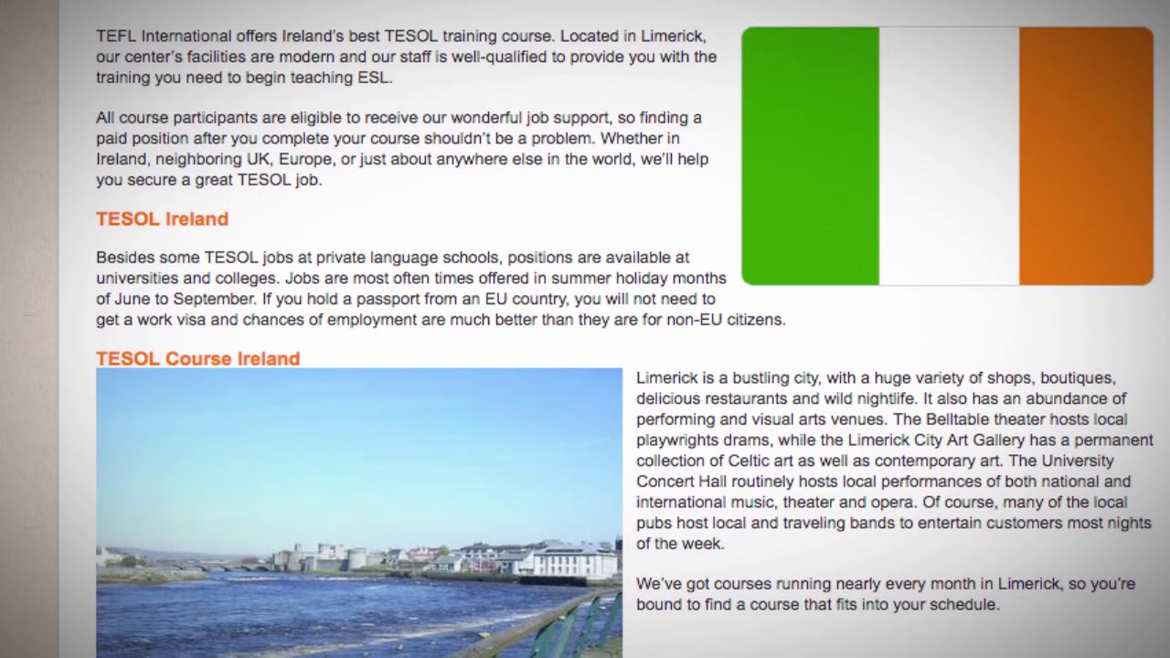 TESOL Course in Ireland | Teach & Live abroad! - YouTube