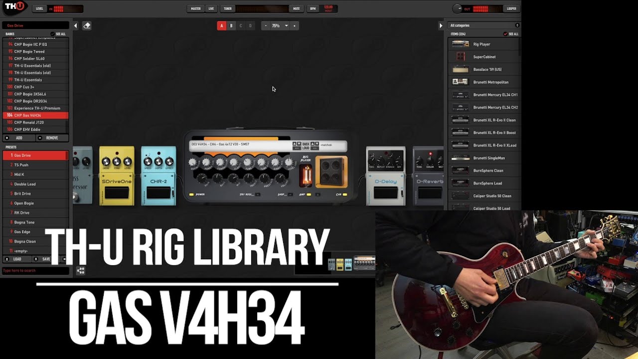 Overloud TH-U Rig Libraries | Gas V4H34 | Playthrough (Diezel VH4 loaded with EL34)