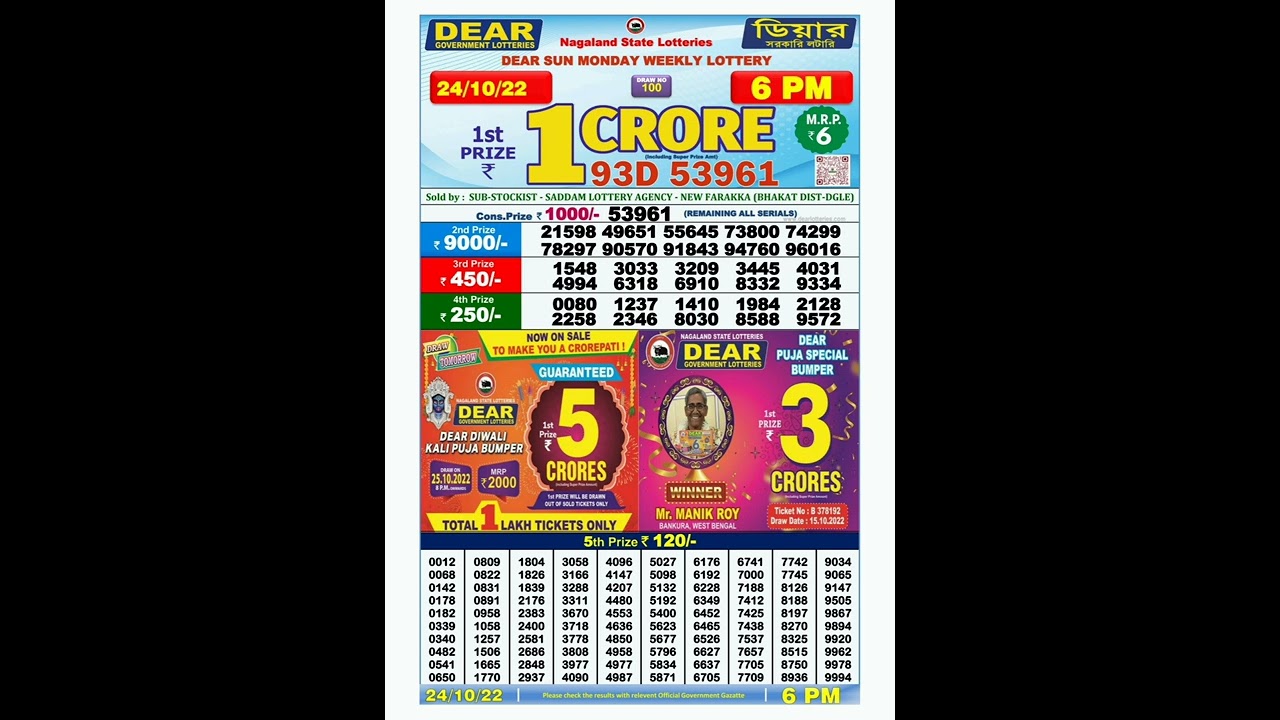 Lottery Result Live 06 00pm 24 10 22Nagaland State Dear Lottery Result lottery-result-live-06-00pm-24-10-22nagaland-state-dear-lottery-result