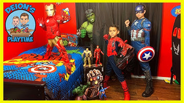 Pretend Play Spider-Man Hide and Seek with Avengers | Deion