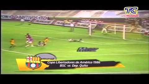 Goles - Barcelona 3 Deportivo Quito 3 - Copa Libertadores 1986