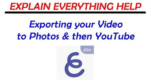 Learning Explain Everything - Exporting to Photos and then to YouTube