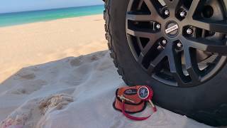 How to use a Tyre/Tire deflator. ARB Tyre/Tire deflator review. Beach/Sand Tyre/Tire Pressures. screenshot 2