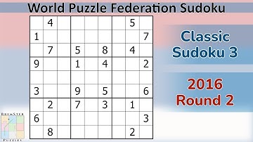 WPF Sudoku 2016 Round 2 - Classic Sudoku 3