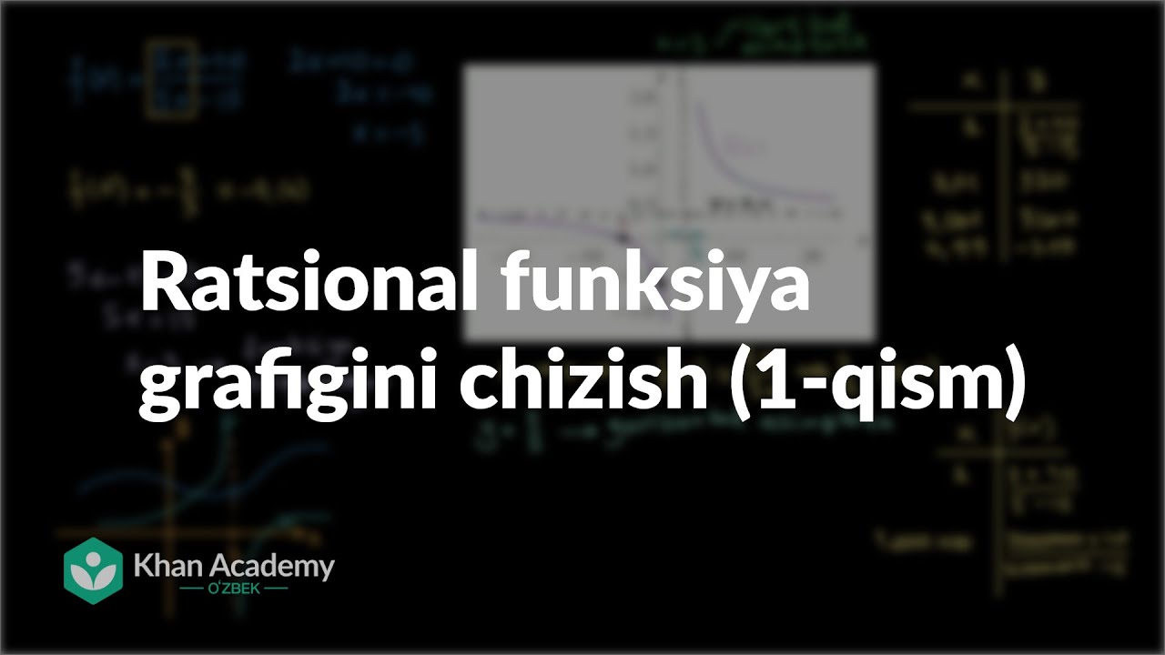 Ratsional funksiya grafigini chizish (1-qism) | Ratsional ifodalar | Algebra 2