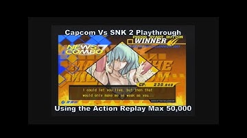 Capcom Vs SNK 2 Morrigan Playthrough using the Action Replay Max 50,000 cheat codes for Ps2 :D #Ps2