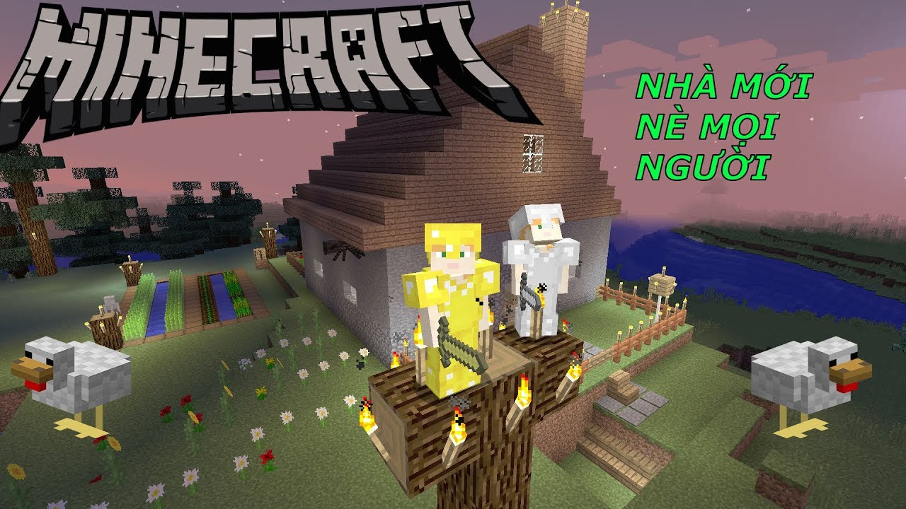 Minecraft Survival #4: Khi 2 Noob Tập Xây Nhà Biệt Thự - Youtube