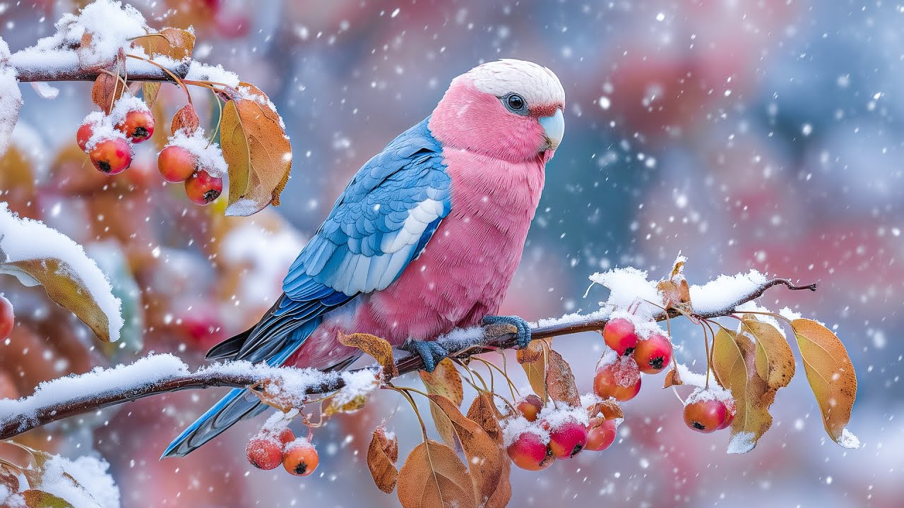 Winter Snow Birds with Piano Music ❄️🎹 – Relaxing Music for Stress Relief & Healing Calm