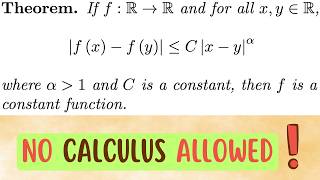 When is an "⍺-Hölder continuous function" CONSTANT? | Real Analysis Proof!