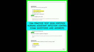 CNA Practice Test 2026: Master Infection Control Exam Questions and Answers 🩺✨ Pass on Your First