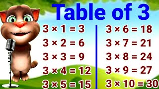 Table Of 3 Three Ka Table 3 Ka Table Times Tables