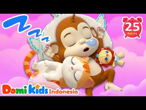Sepuluh di Tempat Tidur 🐻 | Lagu Anak Dwibahasa Inggris-Indonesia | Domi Kids Pesta Hewan